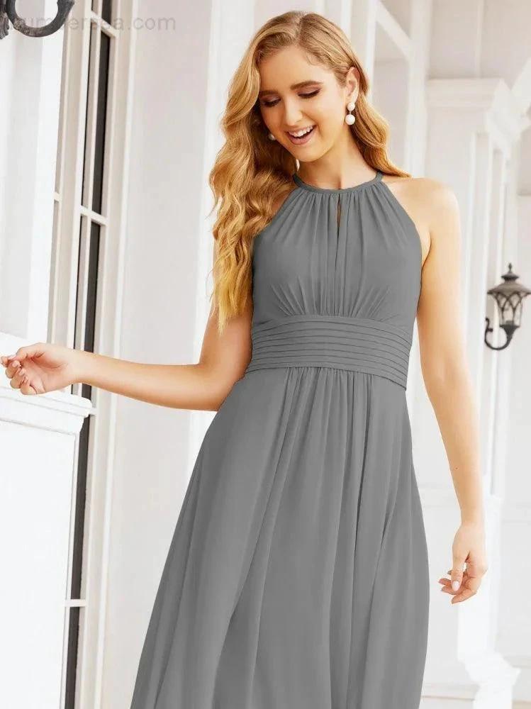 ZapDress Keyhole Bridesmaid Dresses Sleeveless Formal Evening Party Prom Gowns 28043 (ZD17032)
