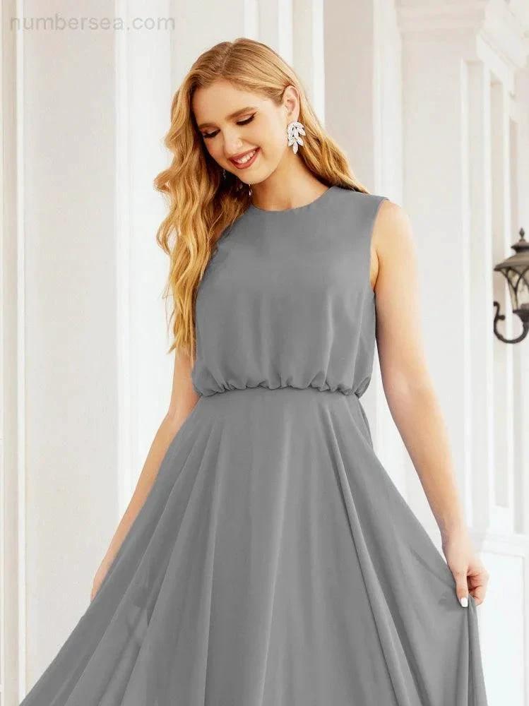 ZapDress Sleeveless Long Bridesmaid Dress A line Formal Evening Prom Gown 28025 (ZD17053)