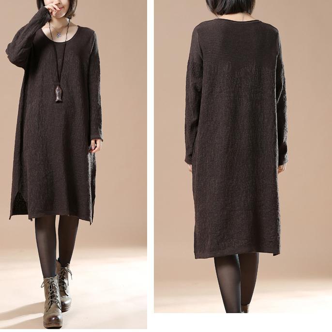 Chocolate oversize women sweaters knit dresses
