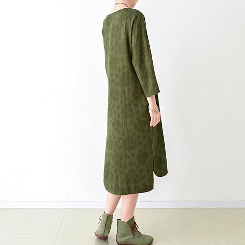 fall grass green cotton dresses plus size linen maxi dress