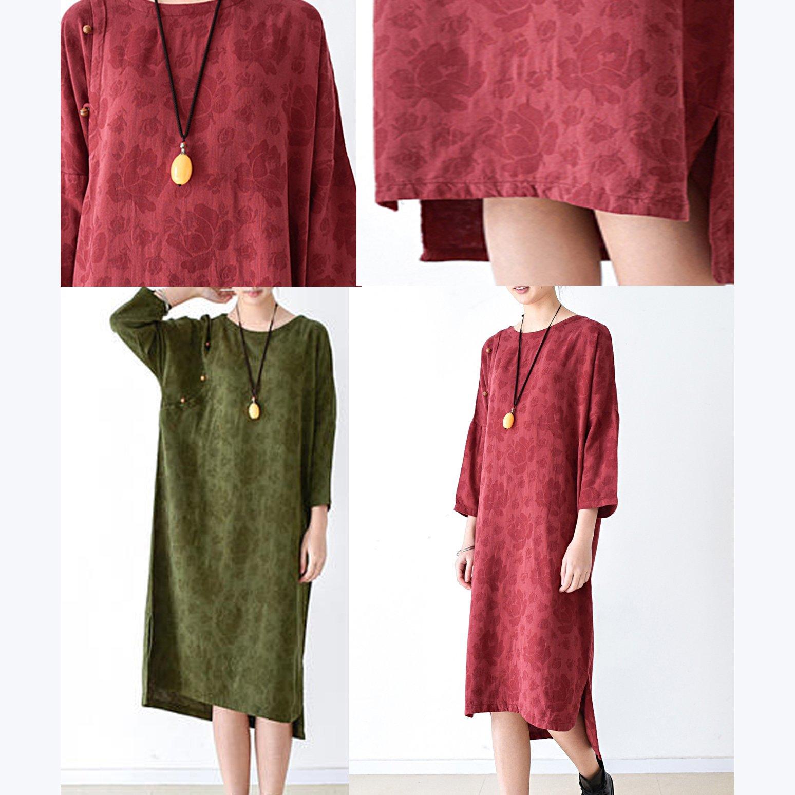 fall grass green cotton dresses plus size linen maxi dress