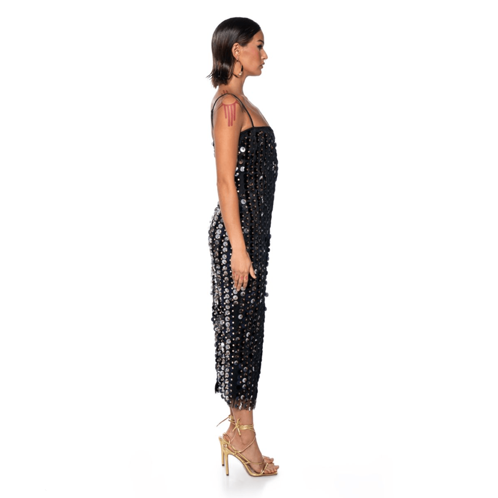 Attention Hologram Sequin Midi Dress