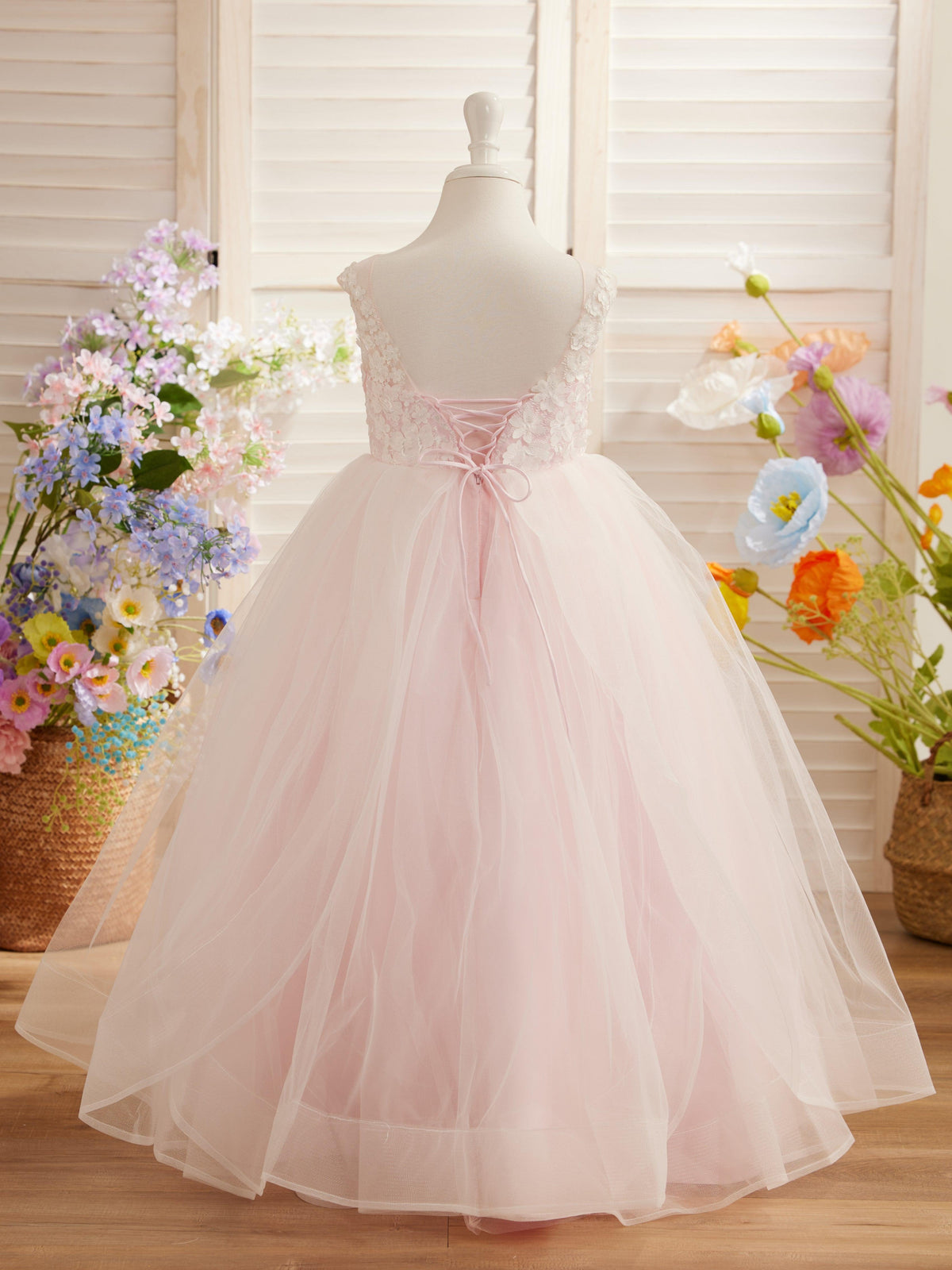 Enchanted Princess Tulle and Lace Flower Girl Dress