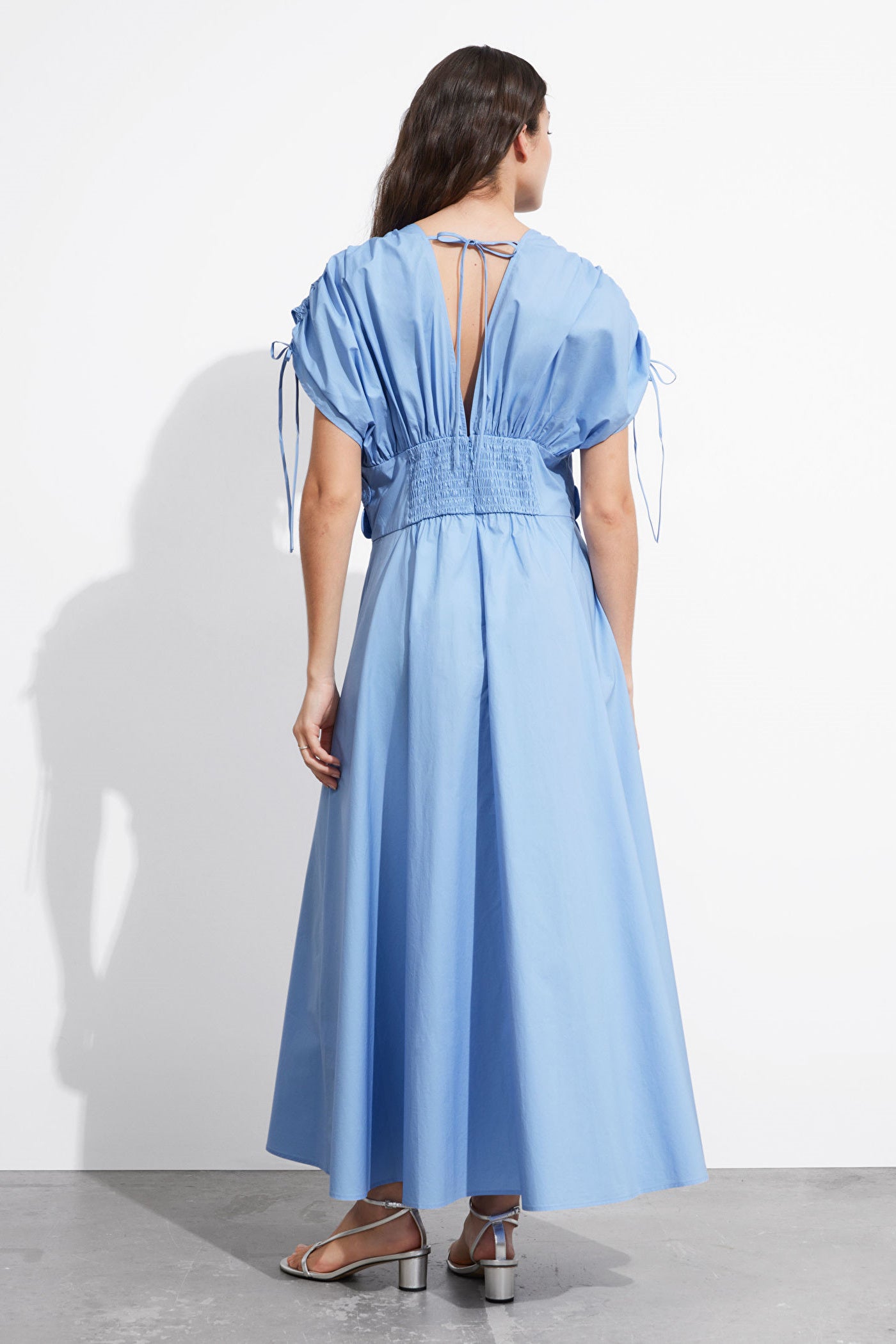 Carla Boutique V Neck Maxi Dress with Floral Appliqué Chic Silhouette Collection