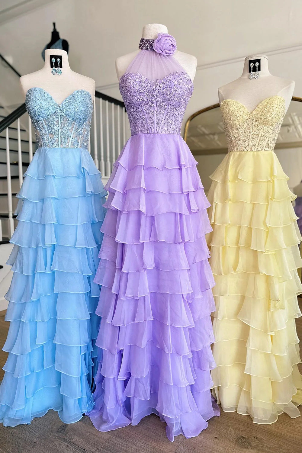 Cute A-Line Sweetheart Long Lace And Chiffon Prom Dress - FashionDia