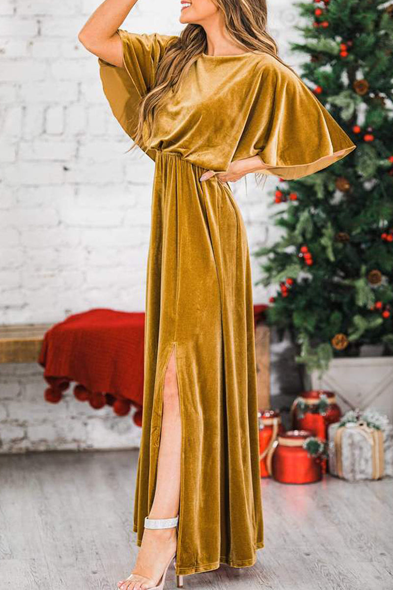 Sexy Elegant Solid Color O Neck Evening Dress Dresses(4 Colors) - View 8 | VelvetHem