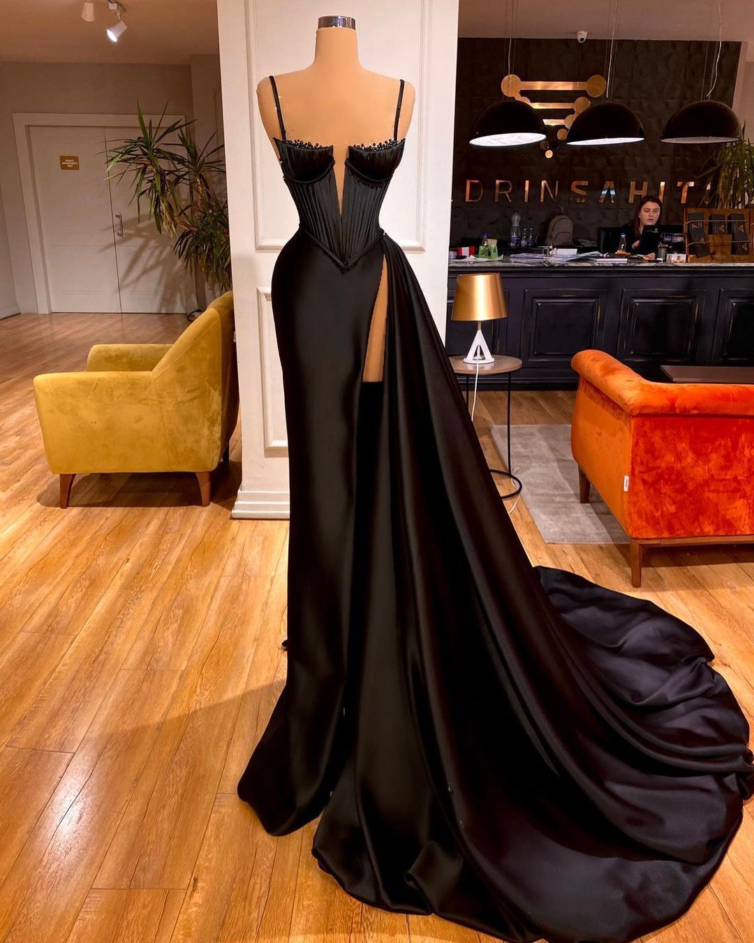 Black Sheath long Evening Dresses, Prom Party Dresses - FashionDia
