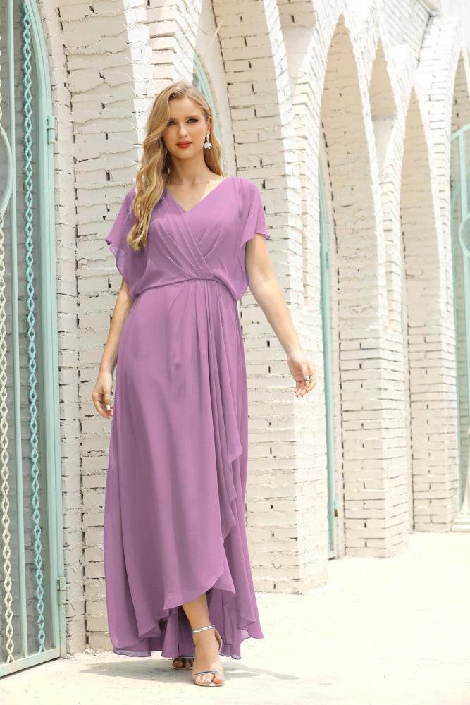 Numbersea Mother of The Bride Dresses Plus Size V-Neck Floor Length Formal Prom Dress for Wedding Guest 28020 by numbersea