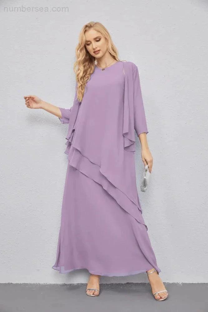 Mother of Bride Dresses with Open Front Lightweight Cardigan Formal Prom Gown 28081 (ZD16990)
