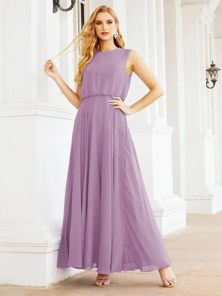 Numbersea Sleeveless Long Bridesmaid Dress A line Formal Evening Prom Gown 28025 by numbersea