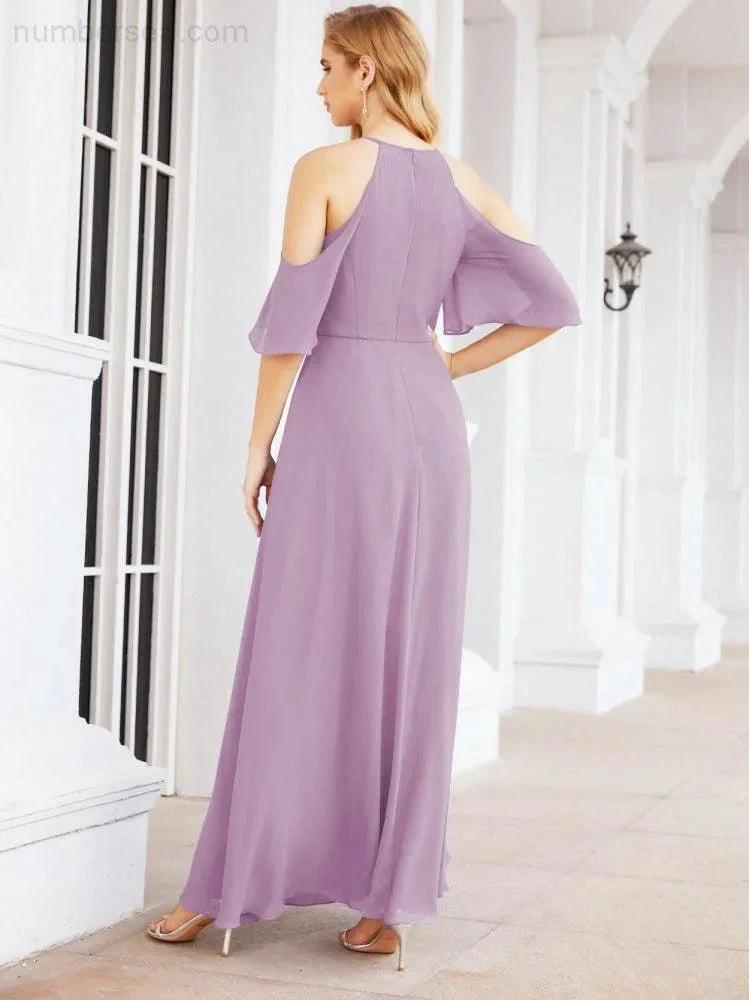 ZapDress Cold Shoulder Bridesmaid Dresses A-Line Long Formal Evening Gowns 28074 (ZD17048)