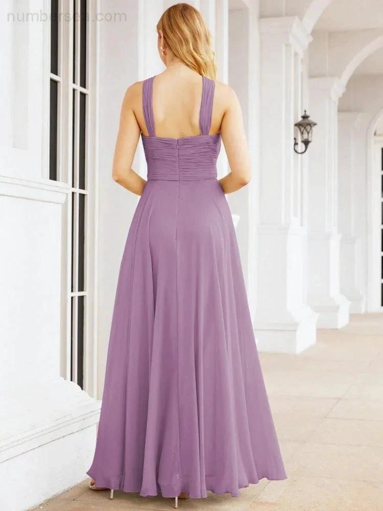ZapDress Crisscross Halter Bridesmaid Dresses for Party Wedding Evening Prom Maxi Ball Gowns 28053 (ZD17037)