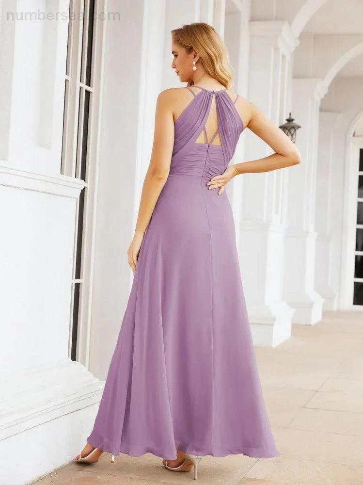ZapDress Double Spaghetti Straps Bridesmaid Dresses for Women Long Formal Party Dress Side Split 28051 (ZD17036)