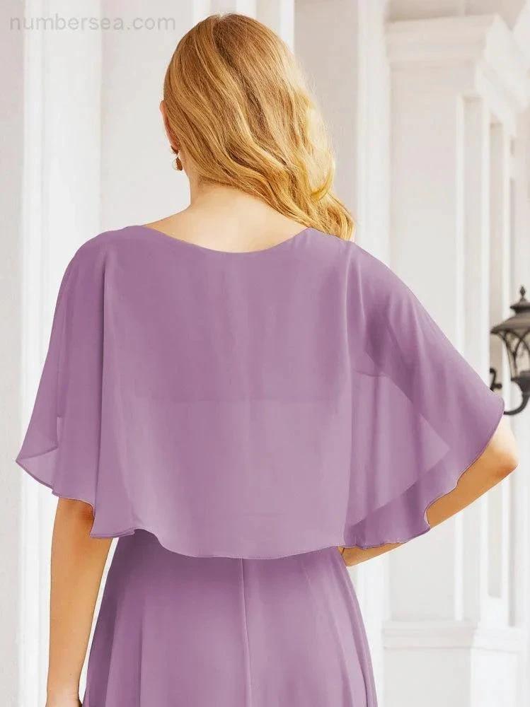 ZapDress Bridesmaid Dresses for Wedding Formal Evening Party Prom Gown with Cape 28050 (ZD17057)