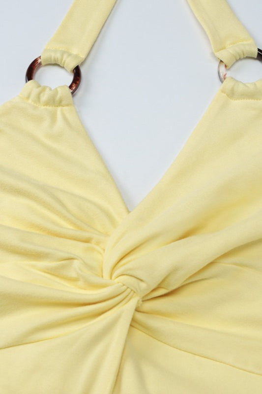Halter Twist Cut-Out Maxi Party Dress - View 6 | VelvetHem