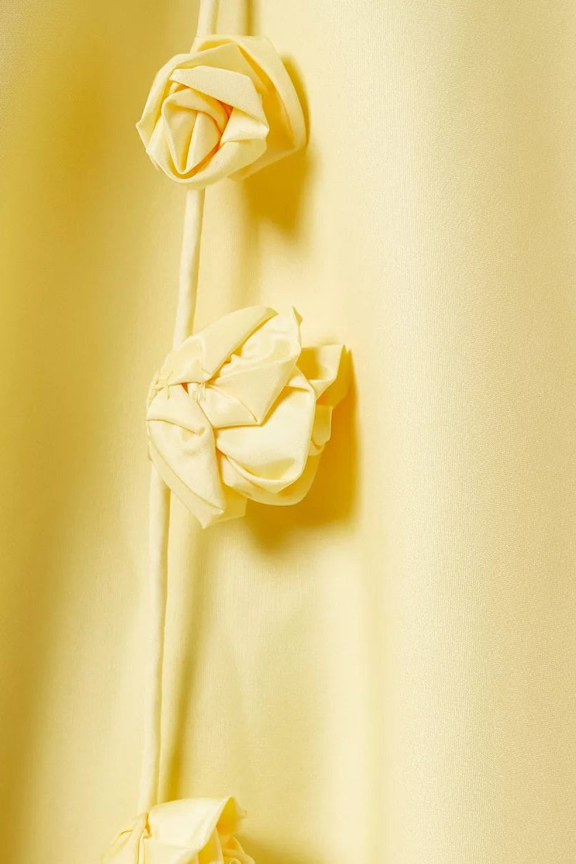 Emma Spaghetti Strap Rose Detail Mini Dress