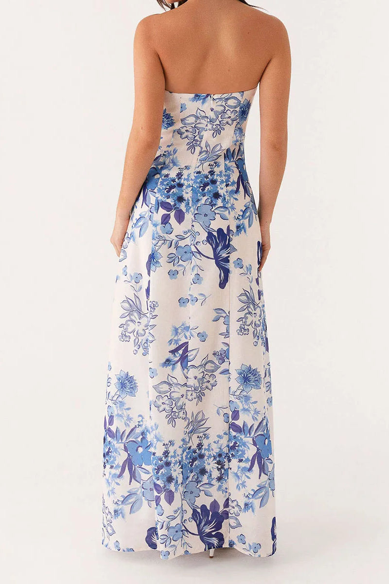 Off-the-Shoulder A-Line Maxi Floral Dress - View 6 | FashionDia