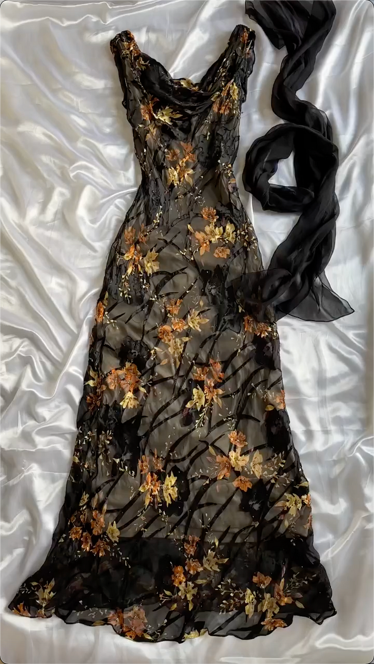Classy Black Chiffon Beaded Appliques Evening Dress,Long Prom Dress