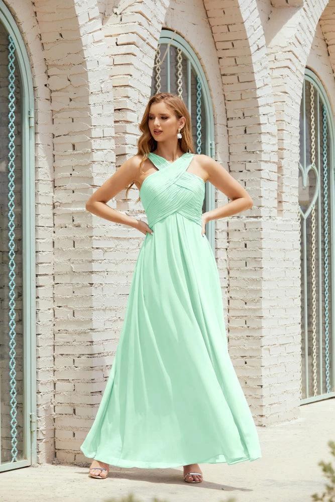Halter Bridesmaid Dresses Formal Cocktail Prom Gown 28015 by numbersea
