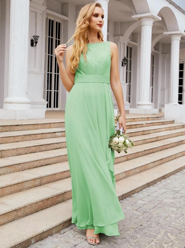 Numbersea Bridesmaid Dresses for Wedding Ruffles Long Formal Prom Gowns 28039 by numbersea