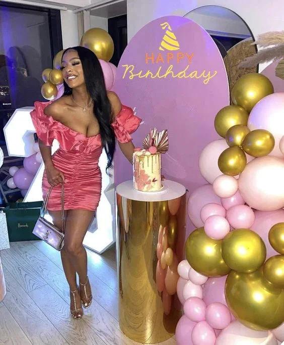 Ruffled Neckline Tight Dress 18th Birthday Outfit Dress Sexy Short Homecoming Dress Y337 by simplepromdress