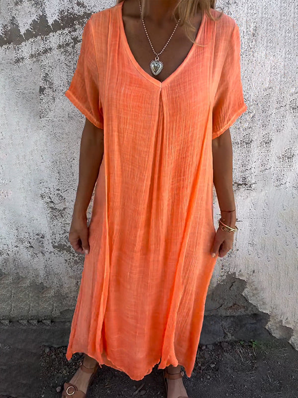 Inés Exclusive Loose V Neck Dress Premium Wardrobe Essential