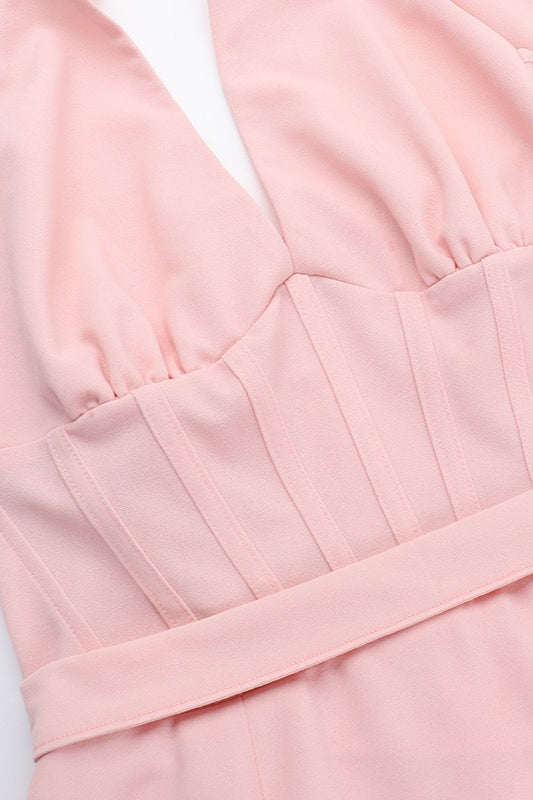 Elegant Deep V Relaxed Dress for Everyday Wear Boutique Fashion Style