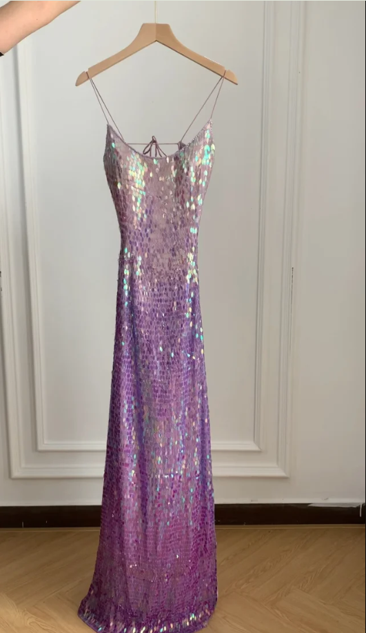 Gorgeous And Dazzling Backless Sequined Long Prom Dress Evening Dress - VelvetHem