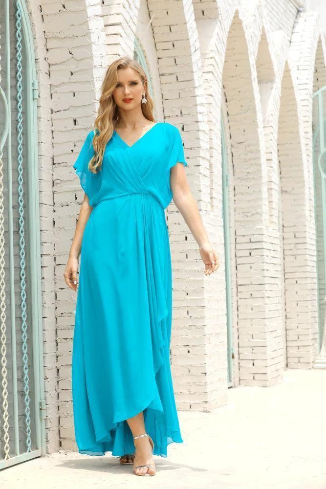 Numbersea Mother of The Bride Dresses Plus Size V-Neck Floor Length Formal Prom Dress for Wedding Guest 28020 by numbersea