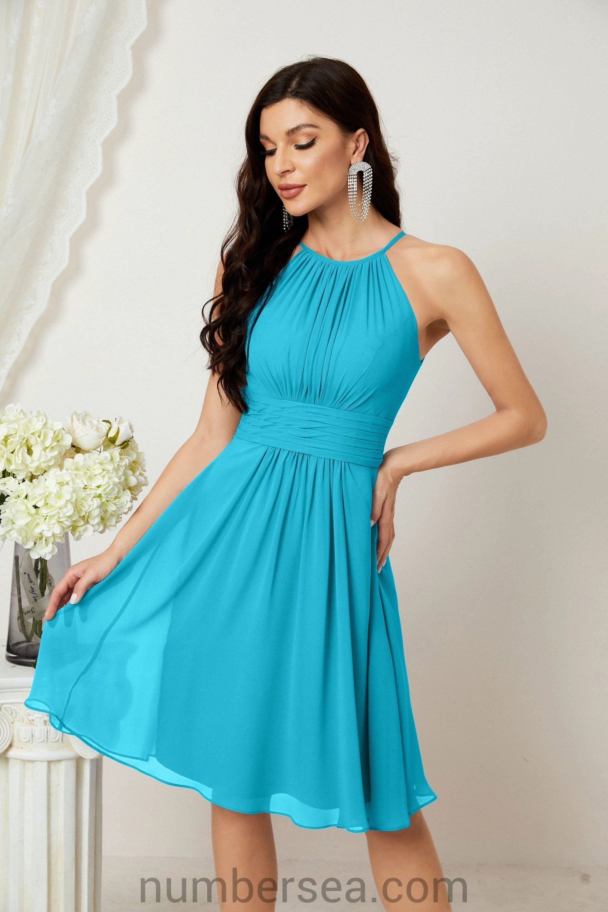 Halter Homecoming Dresses Formal Evening Party Cocktail Dress 28011 Clearance sale (ZD16954)