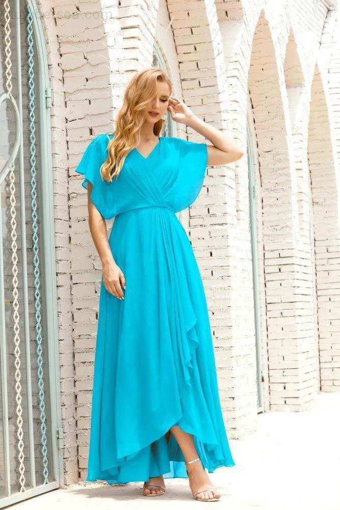 Zapdress Mother of The Bride Dresses Plus Size V-Neck Floor Length Formal Prom Dress for Wedding Guest 28020 (ZD17058)