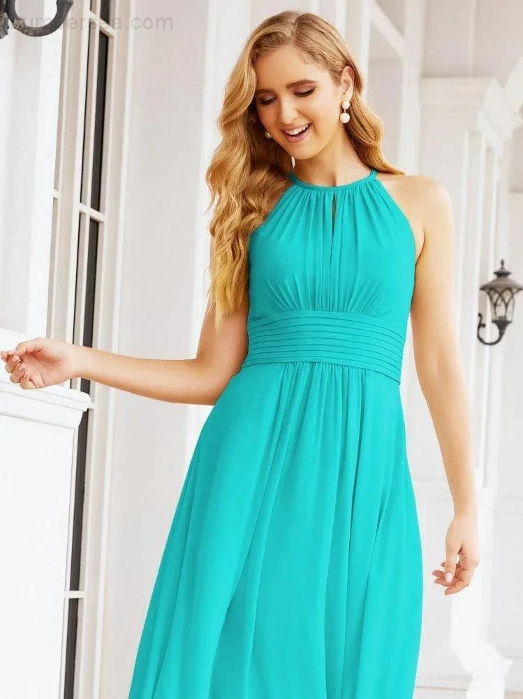 ZapDress Keyhole Bridesmaid Dresses Sleeveless Formal Evening Party Prom Gowns 28043 (ZD17032)