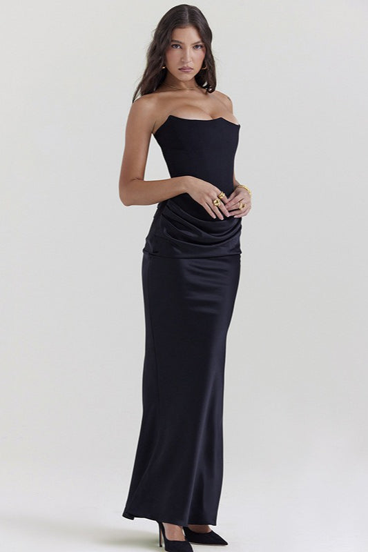 Backless Cinched Waist Maxi Dress
