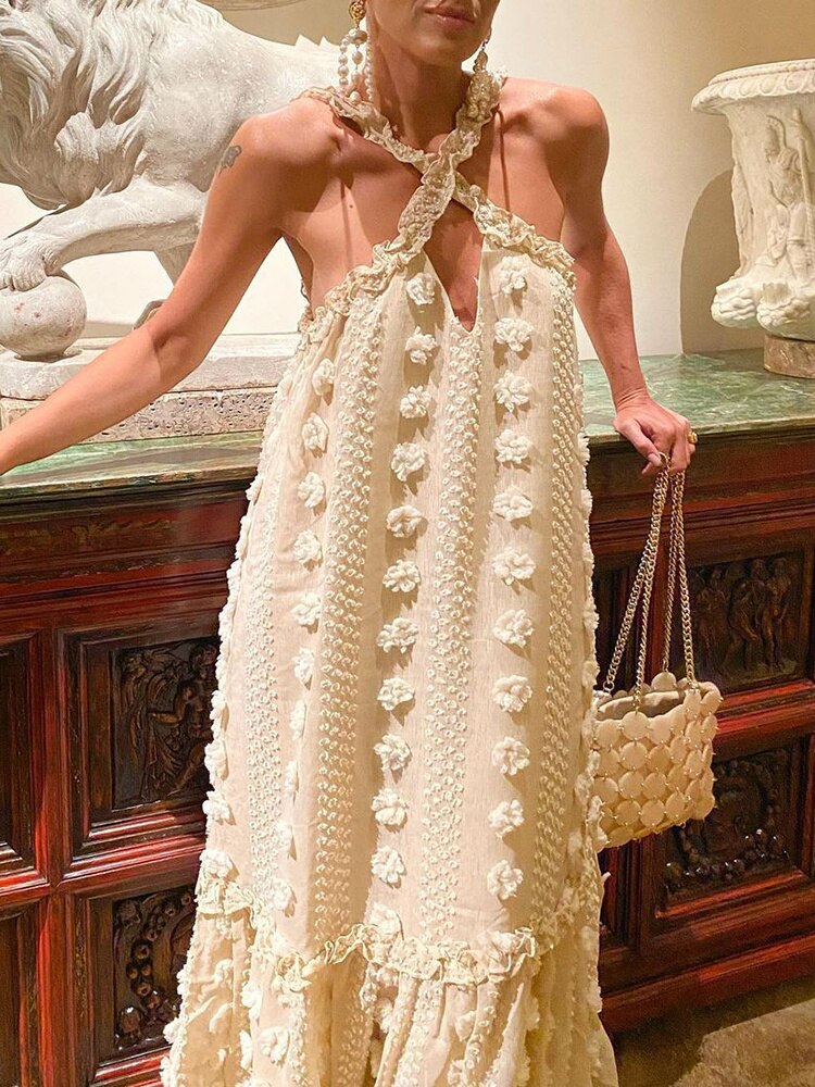 Sienna Halterneck Embellished Maxi Dress
