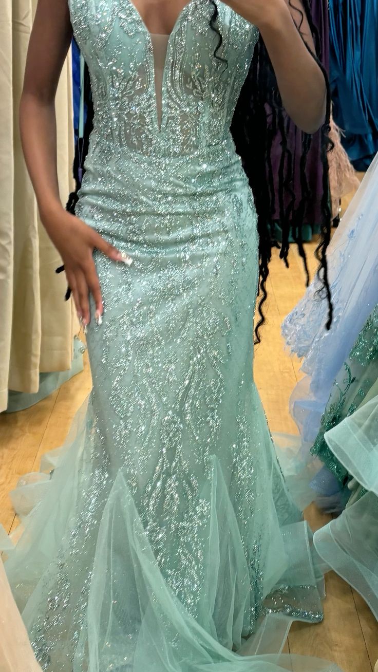 Mint Green Mermaid Prom & Evening Dress Graduation Dress - FashionDia