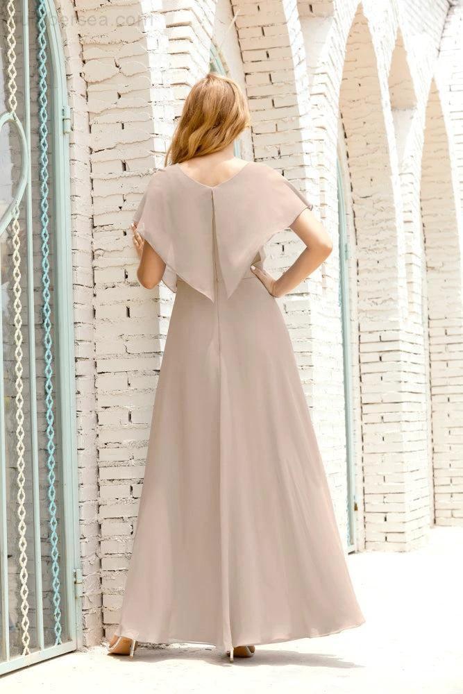 Zapdress Mother of The Bride Dresses Plus Size V-Neck Floor Length Formal Prom Dress for Wedding Guest 28020 (ZD17058)