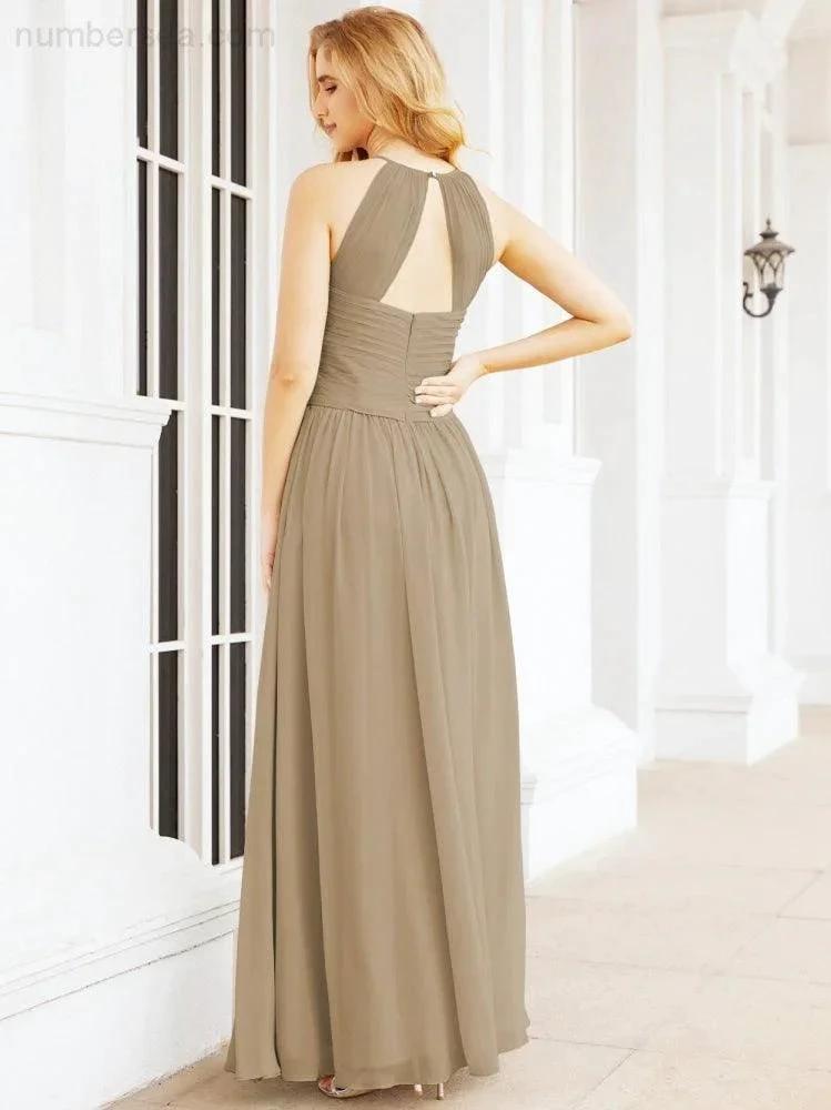 ZapDress Sleeveless Bridesmaid Dresses Long Prom Gown Zipper with Keyhole Back 28056 (ZD17040)