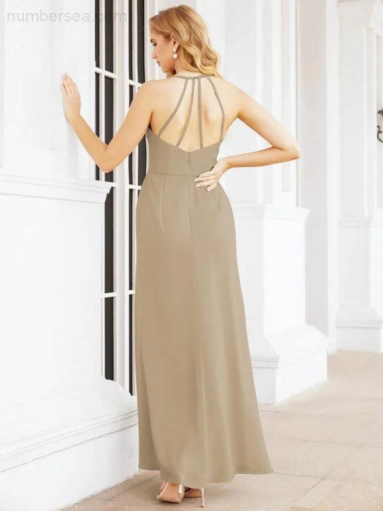 ZapDress Spaghetti Strap Bridesmaid Dresses V-Neck Long A-Line Formal Prom Gowns 28063 (ZD17045)