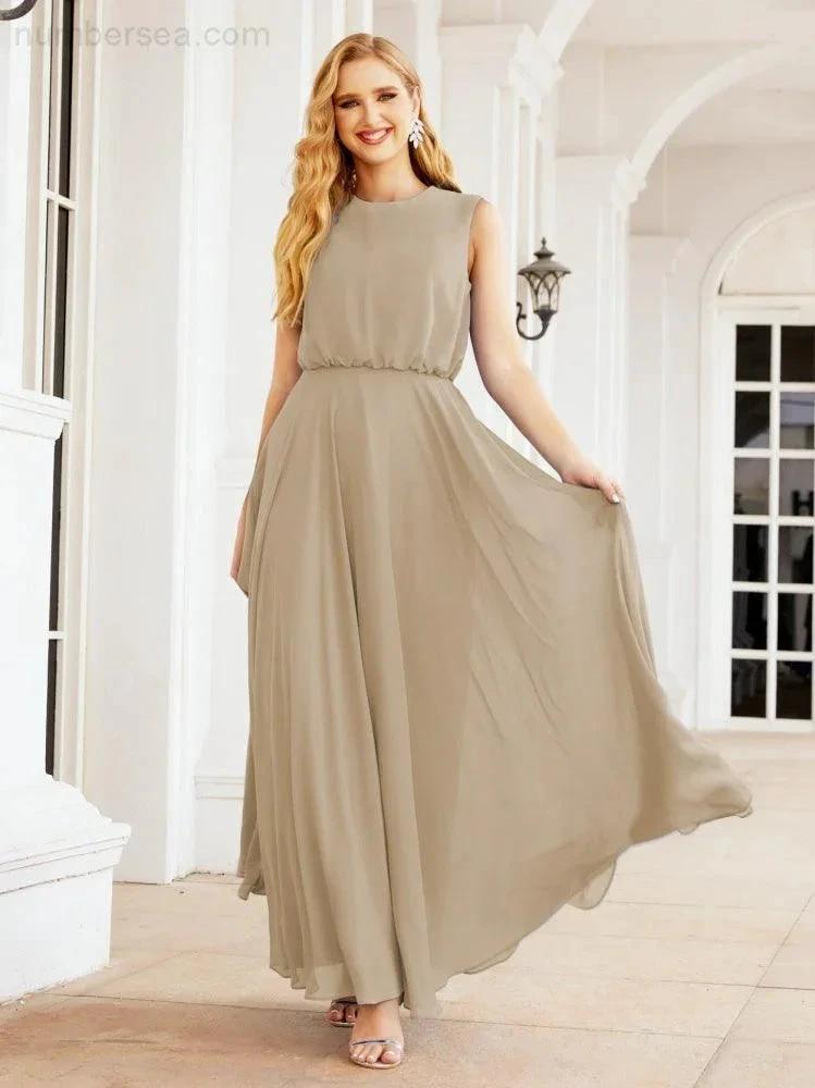 ZapDress Sleeveless Long Bridesmaid Dress A line Formal Evening Prom Gown 28025 (ZD17053)