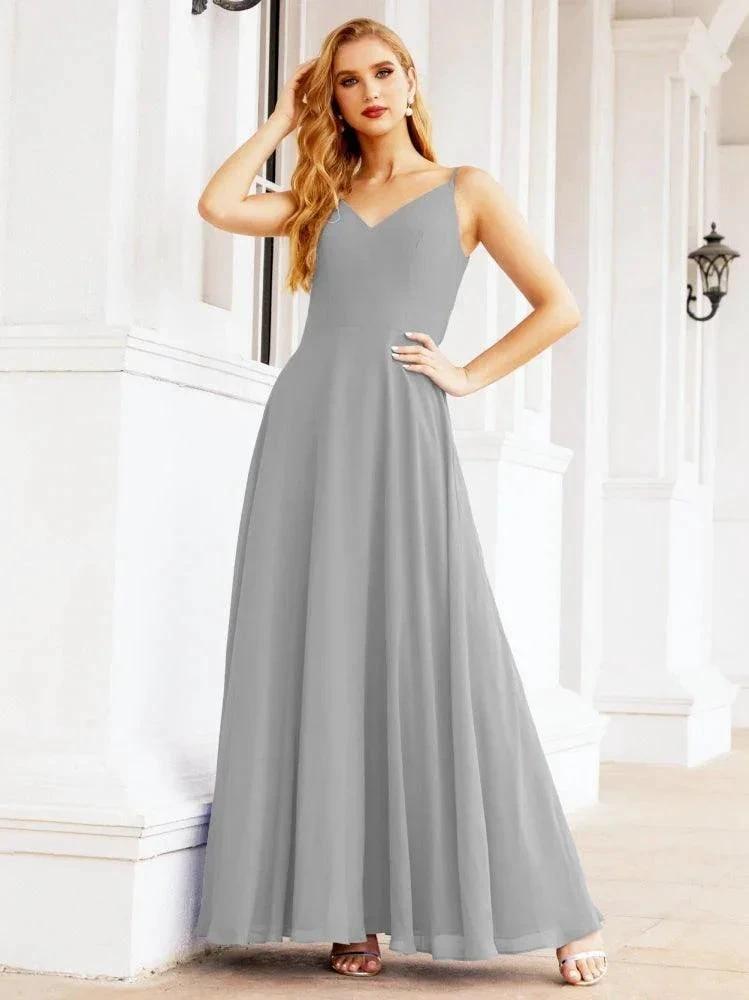 Numbersea Spaghetti Strap Bridesmaid Dresses V Neck Butterfly Back Fromal Evening Party Prom Gown 28036 by numbersea