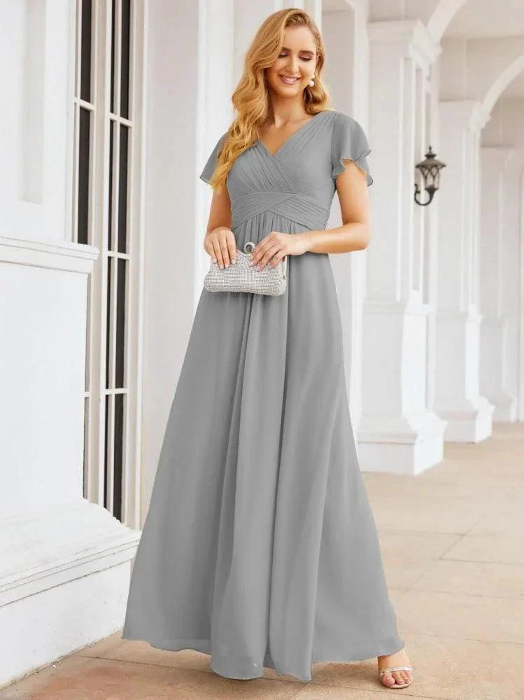 Numbersea Formal Prom Gowns for Mother of The Bride Cap Sleeves Bridesmaid Dress 28047 by numbersea