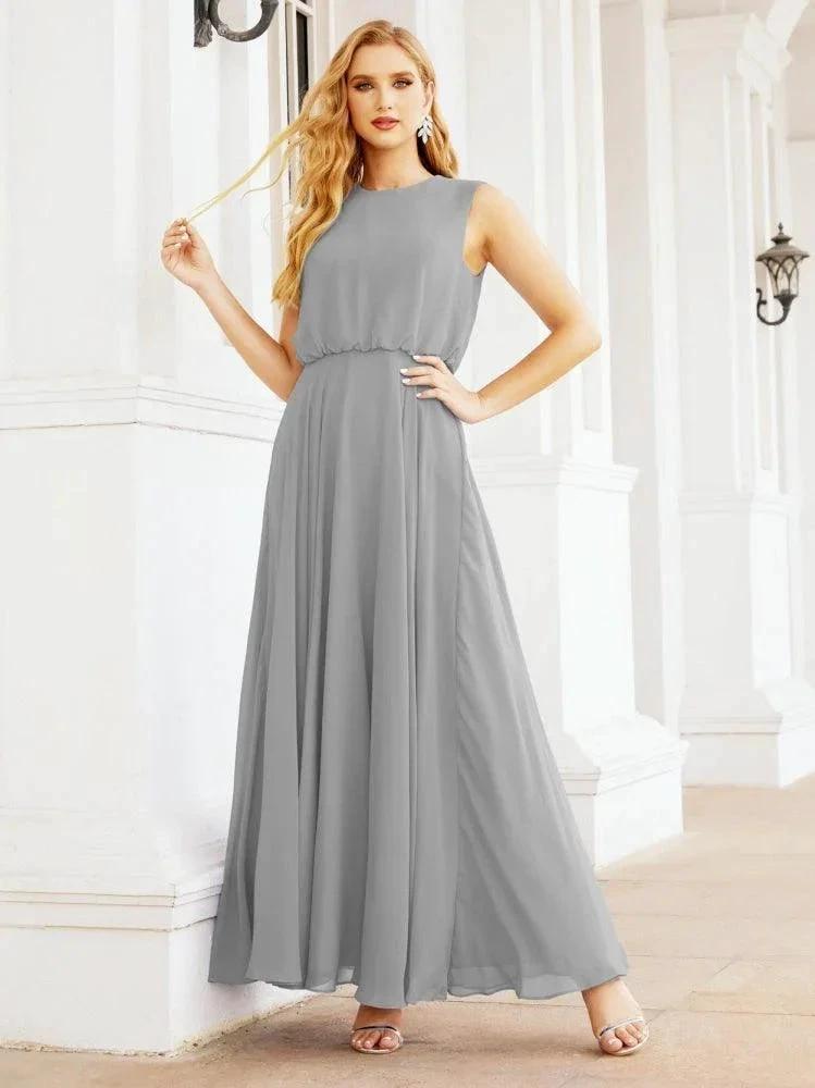 Numbersea Sleeveless Long Bridesmaid Dress A line Formal Evening Prom Gown 28025 by numbersea