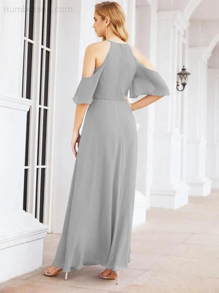 ZapDress Cold Shoulder Bridesmaid Dresses A-Line Long Formal Evening Gowns 28074 (ZD17048)