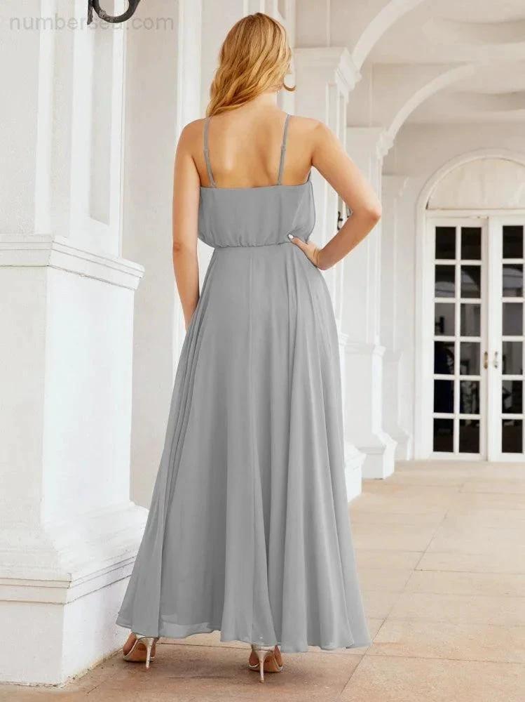 ZapDress Halter Long Bridesmaid Dresses Formal A line Juniors Dress 28029 (ZD17029)