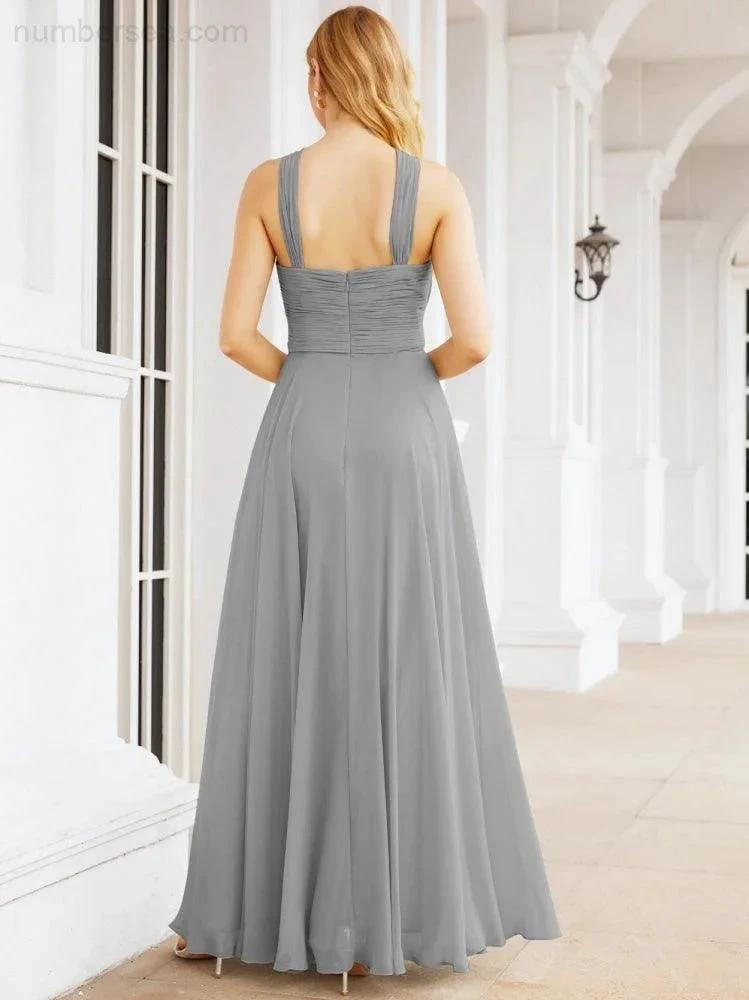 ZapDress Crisscross Halter Bridesmaid Dresses for Party Wedding Evening Prom Maxi Ball Gowns 28053 (ZD17037)