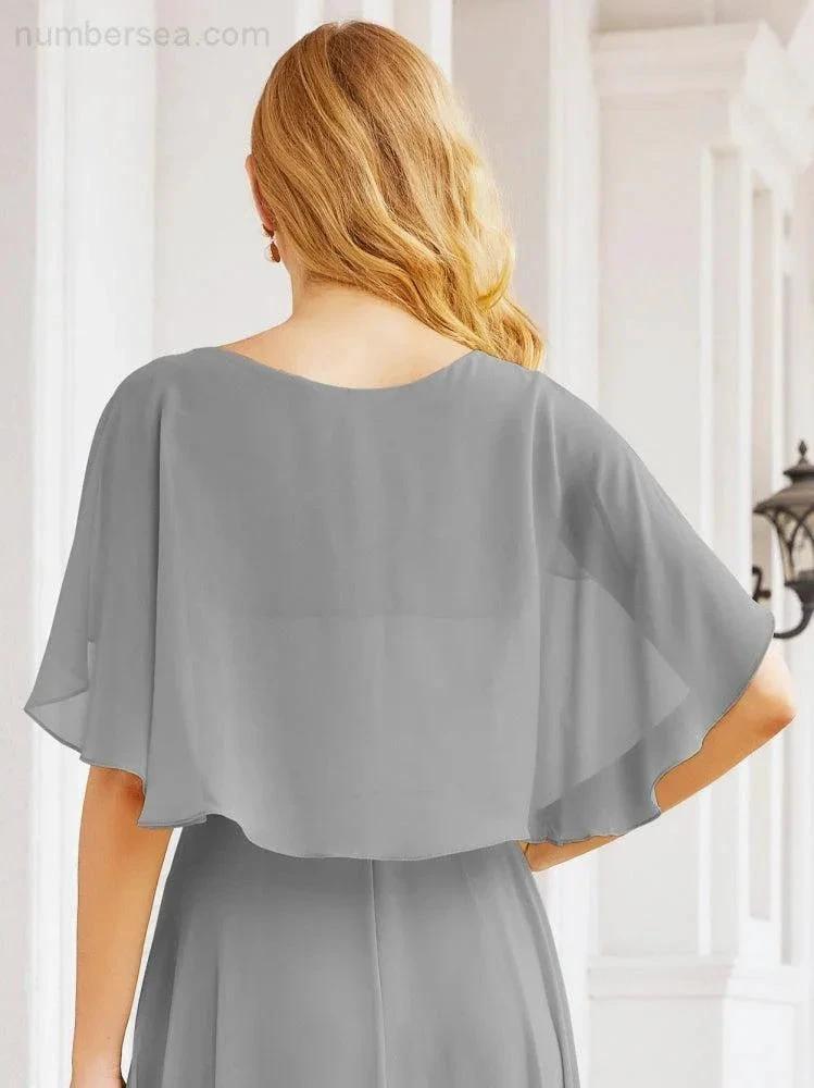 ZapDress Bridesmaid Dresses for Wedding Formal Evening Party Prom Gown with Cape 28050 (ZD17057)