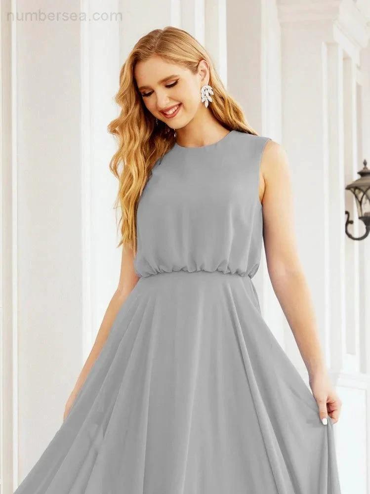 ZapDress Sleeveless Long Bridesmaid Dress A line Formal Evening Prom Gown 28025 (ZD17053)
