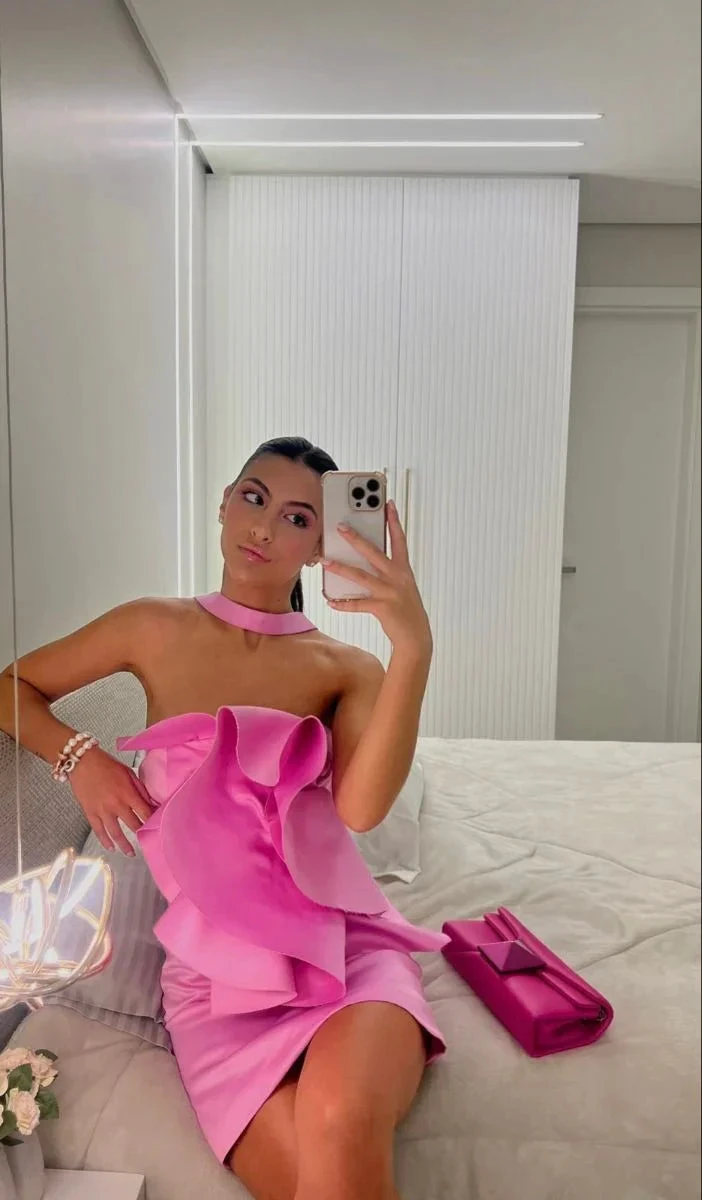 Pink Strapless Homecoming Dress Cute Party Dress Y2206 by simplepromdress