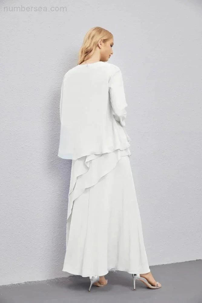 Mother of Bride Dresses with Open Front Lightweight Cardigan Formal Prom Gown 28081 (ZD16990)