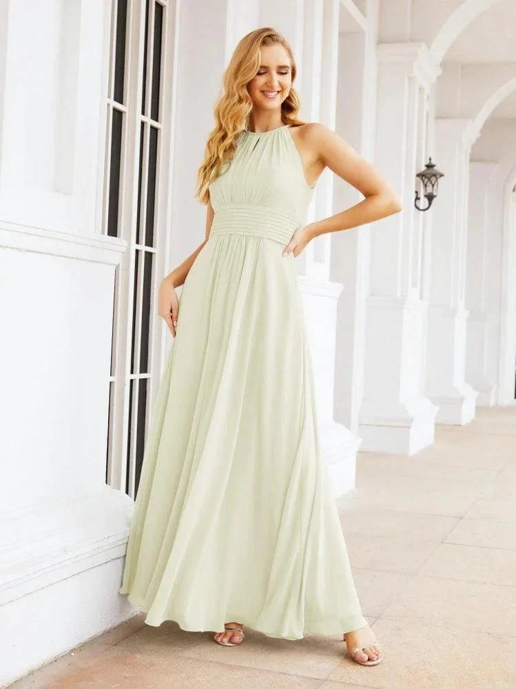 Numbersea Keyhole Bridesmaid Dresses Sleeveless Formal Evening Party Prom Gowns 28043 by numbersea
